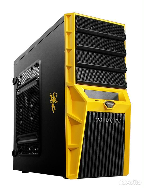 Желтый пк. Корпус INWIN Griffin. Компьютерный корпус in win ec031 450w Yellow. Черно желтый корпус ПК. Корпус ПК желто черный.