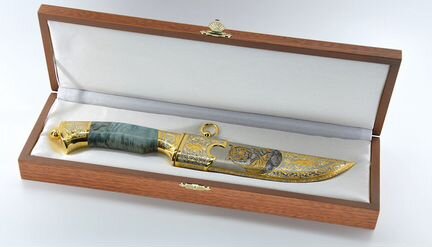 Нож украшенный (Н69 ст. У10А-7хнм) никель/золото