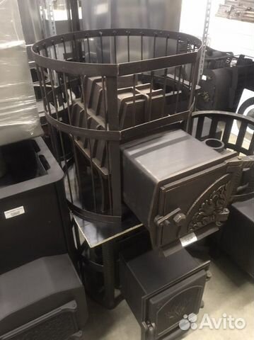 Печь банная из чугунна(цельнолитой корпус)