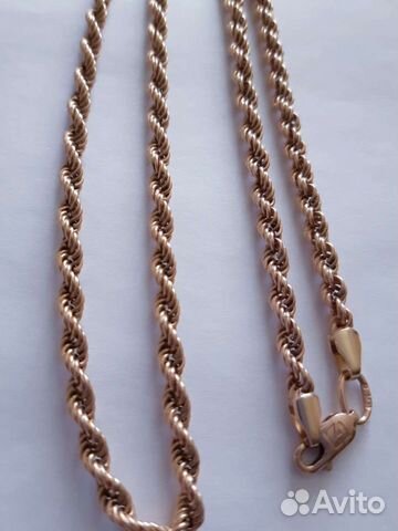 Золотая цепь веревка СССР 583 пробы