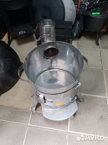 Печь для чугунного казана Учаг из нержавейки