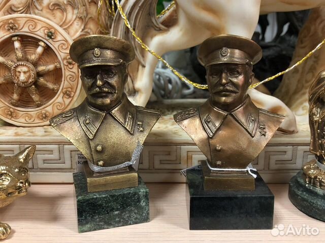 Бюст. Сталин. Дзержинский. Бронза. Камень