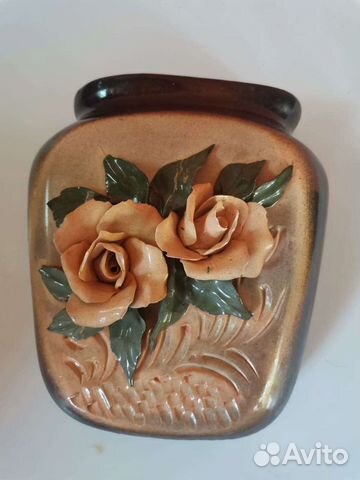 Кашпо для цветов настенное керамическое