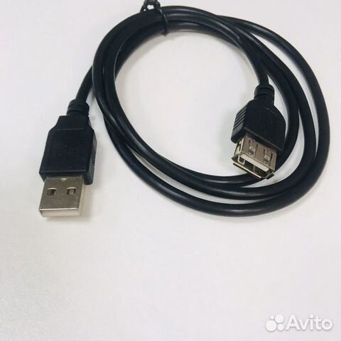 Usb кабель удлинитель 1м USB 2.0 цвет черный