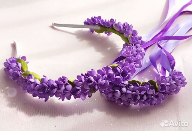 Ободок и повязка на руку фиолетовый