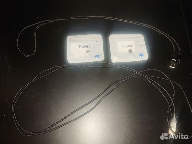 Кабель магнитный Topk + Type-C и micro USB