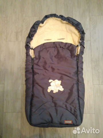 Зимний конверт в коляску овчина Womar