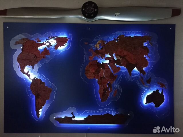 Карта мира с подсветкой