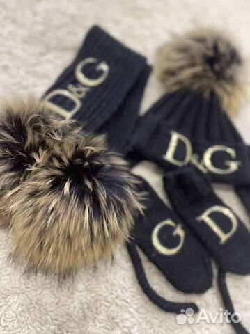 Комплект зимний шапка+шарф+варежки