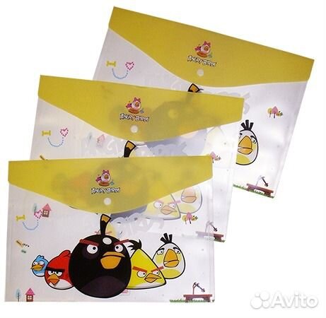 Папка-конверт на кнопке Angry Birds