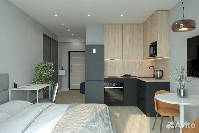 

Квартира-студия, 30 м², 1 кровать