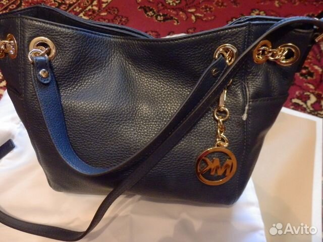 Сумка michael kors новая синяя натуральная кожа