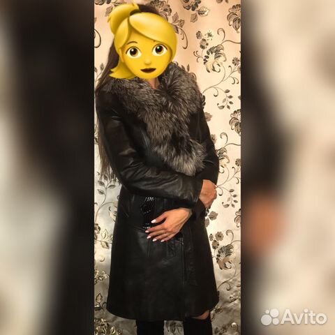 Пальто кожаное