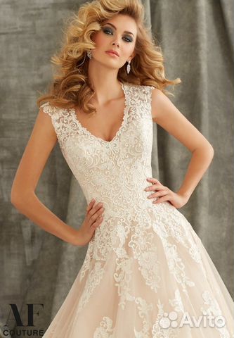 Свадебное платье кружевное А-силуэта Mori Lee 1344