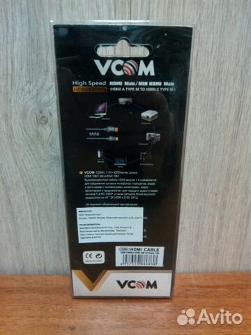 Кабель hdmi M to minihdmi M 1.8м - vcom CG581-1.8M