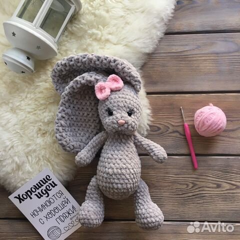 Мягкая вязаная игрушка Зайчик Мягкая вязаная игрушка Зайчик