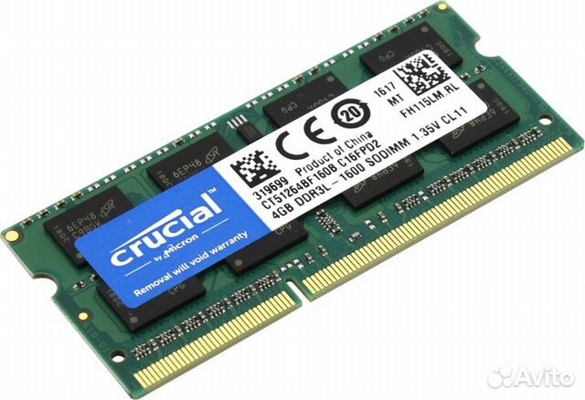 Crucial CT51264BF160B 1*4Gb DDR3L