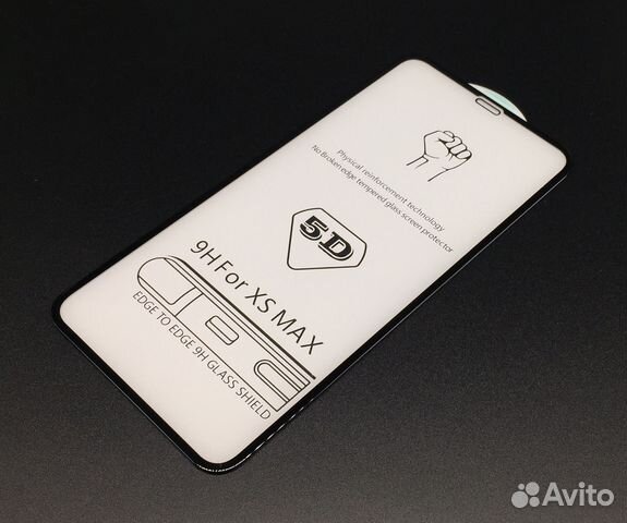 Для iPhone Xs Max 5D стекло Full Cover Черное