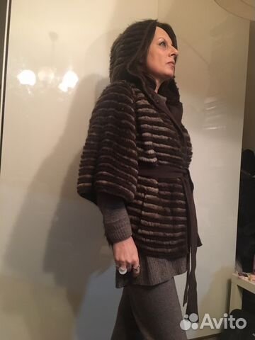 Норковая вязаная шубка