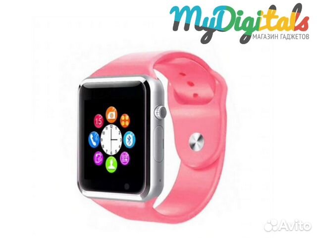 Умные часы телефон Smart Watch A1 Розовые