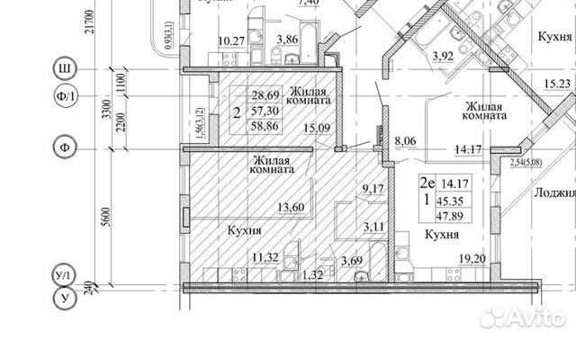 2-к квартира, 58.9 м², 6/12 эт.