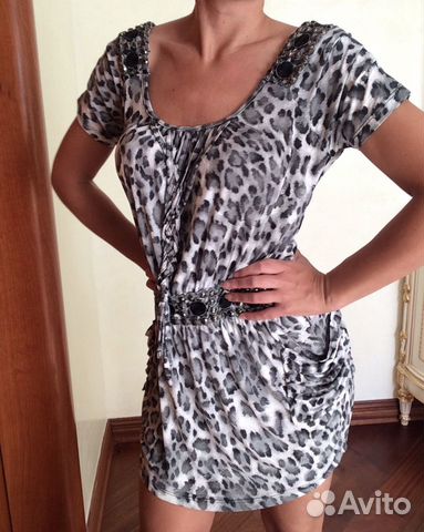 Платье летнее леопардовое с животным принтом