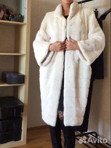 Белая шикарная норковая шуба