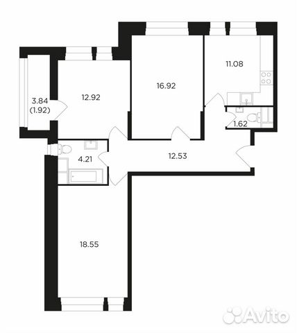 3-к квартира, 79.7 м², 14/22 эт.