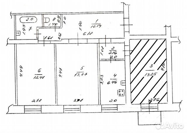 Комната 13.2 м² в 3-к, 2/3 эт.