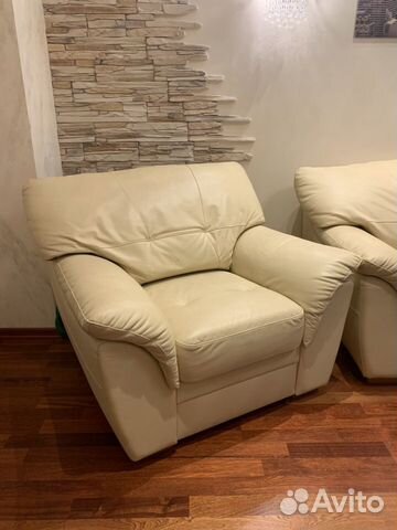 Кожаные диван и кресла икеа IKEA