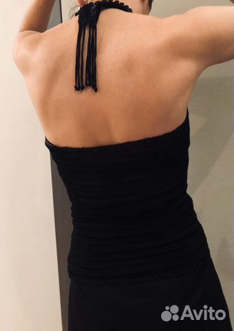 Чёрный топ с пайетками, размер 40 Чёрный топ с пайетками, размер 40