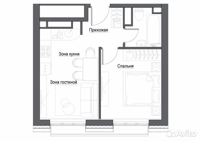 1-к квартира, 37.4 м², 35/39 эт. 1-к квартира, 37.4 м², 35/39 эт.