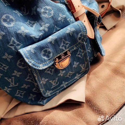 Женский новый городской рюкзак джинс Louis Vuitton Женский новый городской рюкзак джинс Louis Vuitton