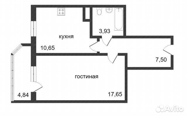 1-к квартира, 47.5 м², 3/25 эт.
