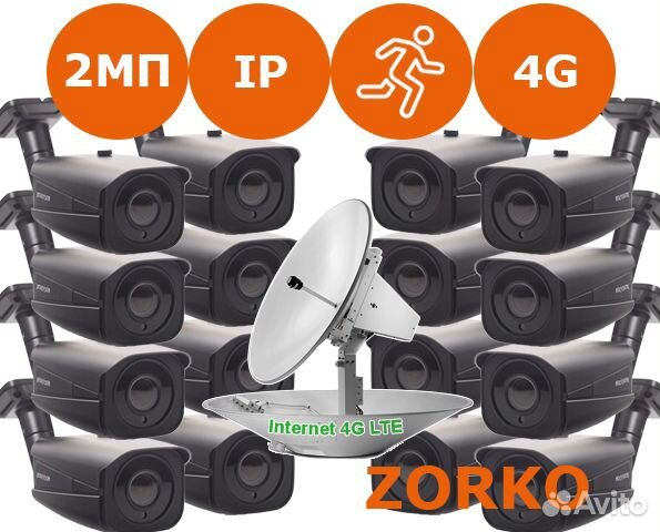 Видеонаблюдение комплект IP камер и 4G интернет