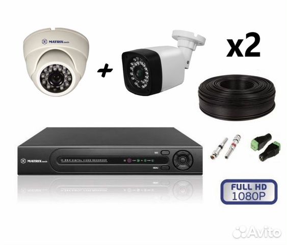 Комплект видеонаблюдения 2мр (2+2)