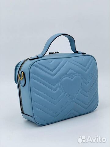 Новая женская сумка мессенджер кожа Gucci голубая Новая женская сумка мессенджер кожа Gucci голубая