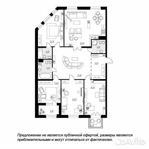 4-к квартира, 170.6 м², 4/9 эт.