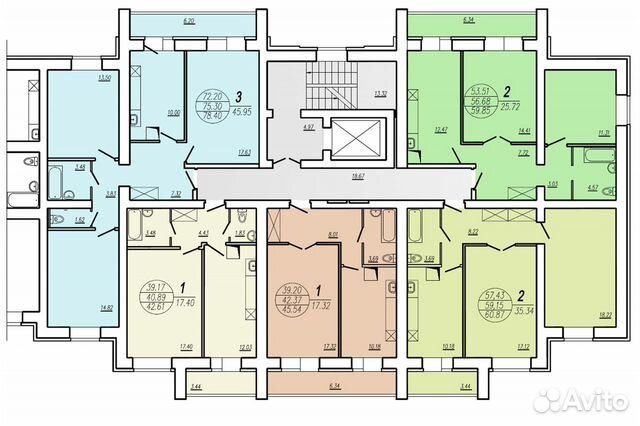3-к квартира, 72 м², 2/10 эт.