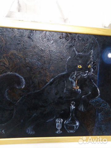 Картина *кот бегемот * 52,5 см /43,5 см