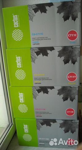 Картридж Cactus 711 Canon C711 BK/C/M/Y все цвета