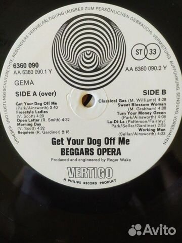 Beggars Opera Get Your Dog Off Me 1973 Gema Vertig