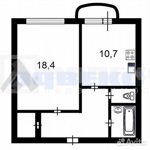 1-к квартира, 43 м², 4/10 эт. 1-к квартира, 43 м², 4/10 эт.