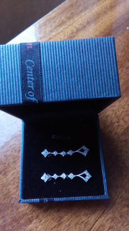 Серьги с бриллиантовой крошкой