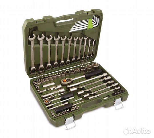 Набор инструмента с трещоточными ключами 77 пр