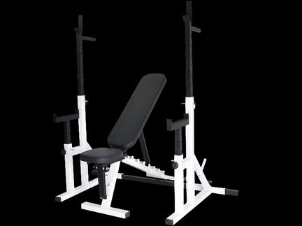 Силовая скамья со стойками 2 в 1. В наличии