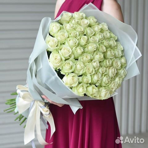 51 белая роза 101 роза 31 роза Букет белых роз