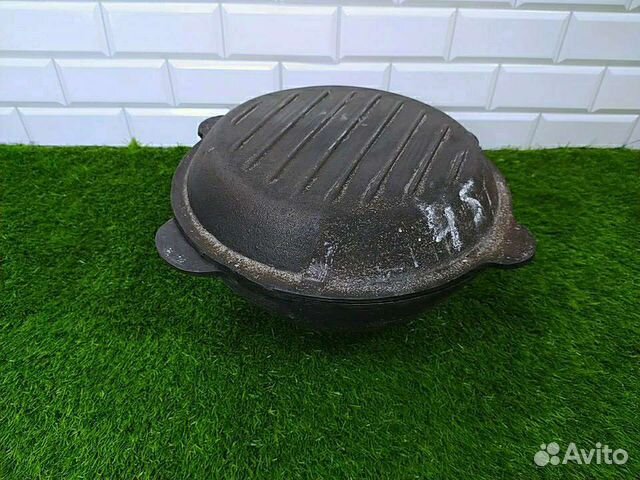 Казан чугунный с крышкой сковородой