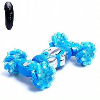 Машинка-перевертыш hyper с гиропультом, цв. голубо