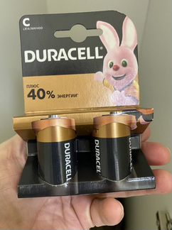Батарейки Duracell C LR14 (2 штуки в упаковке)